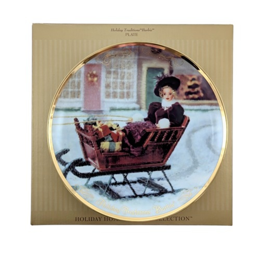 1996 Mattel Barbie Holiday Homecoming Collection Holiday Traditions Barbie Plate